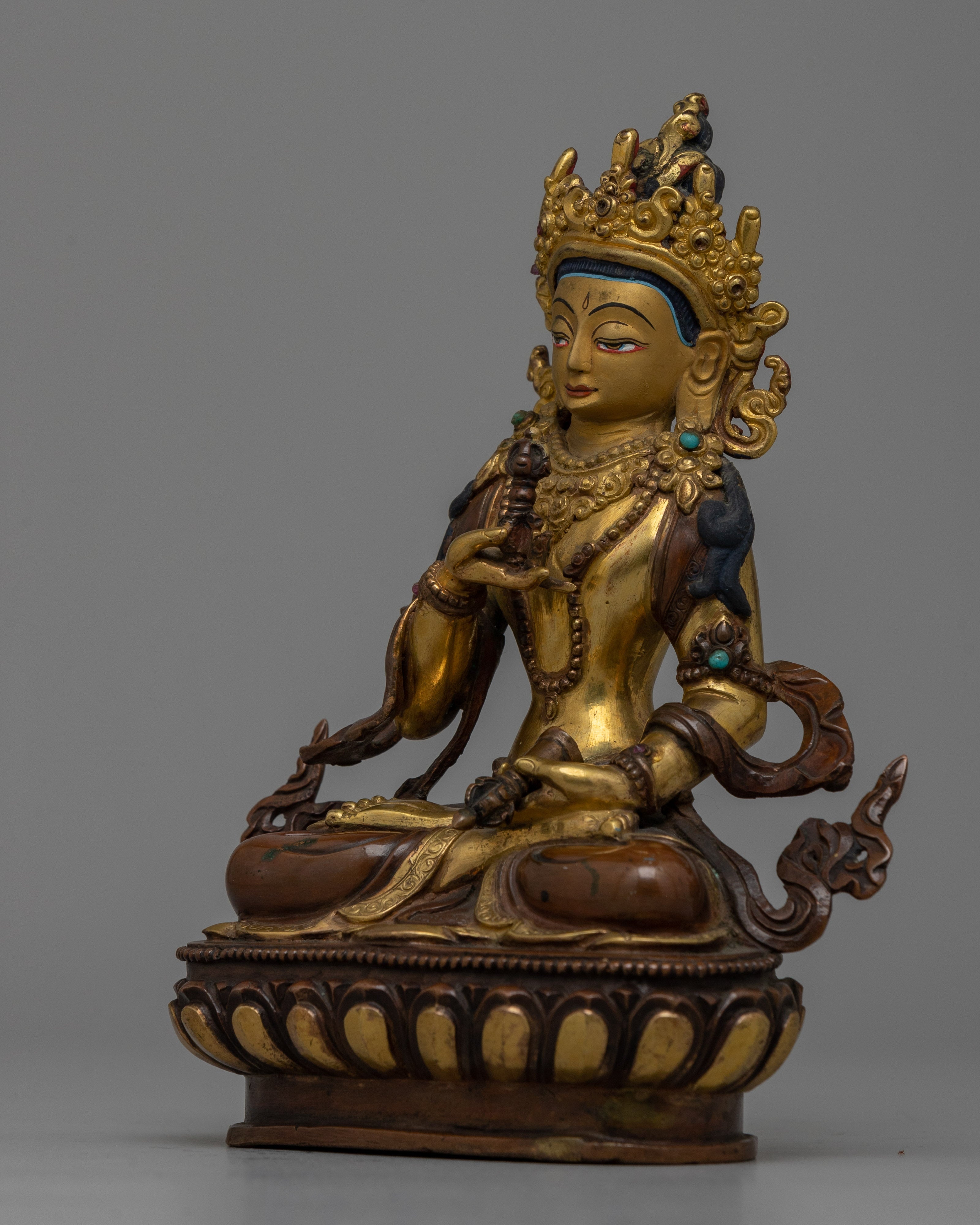 Traditional Buddhist Vajrasattva Copper Statue | Deity of Purification