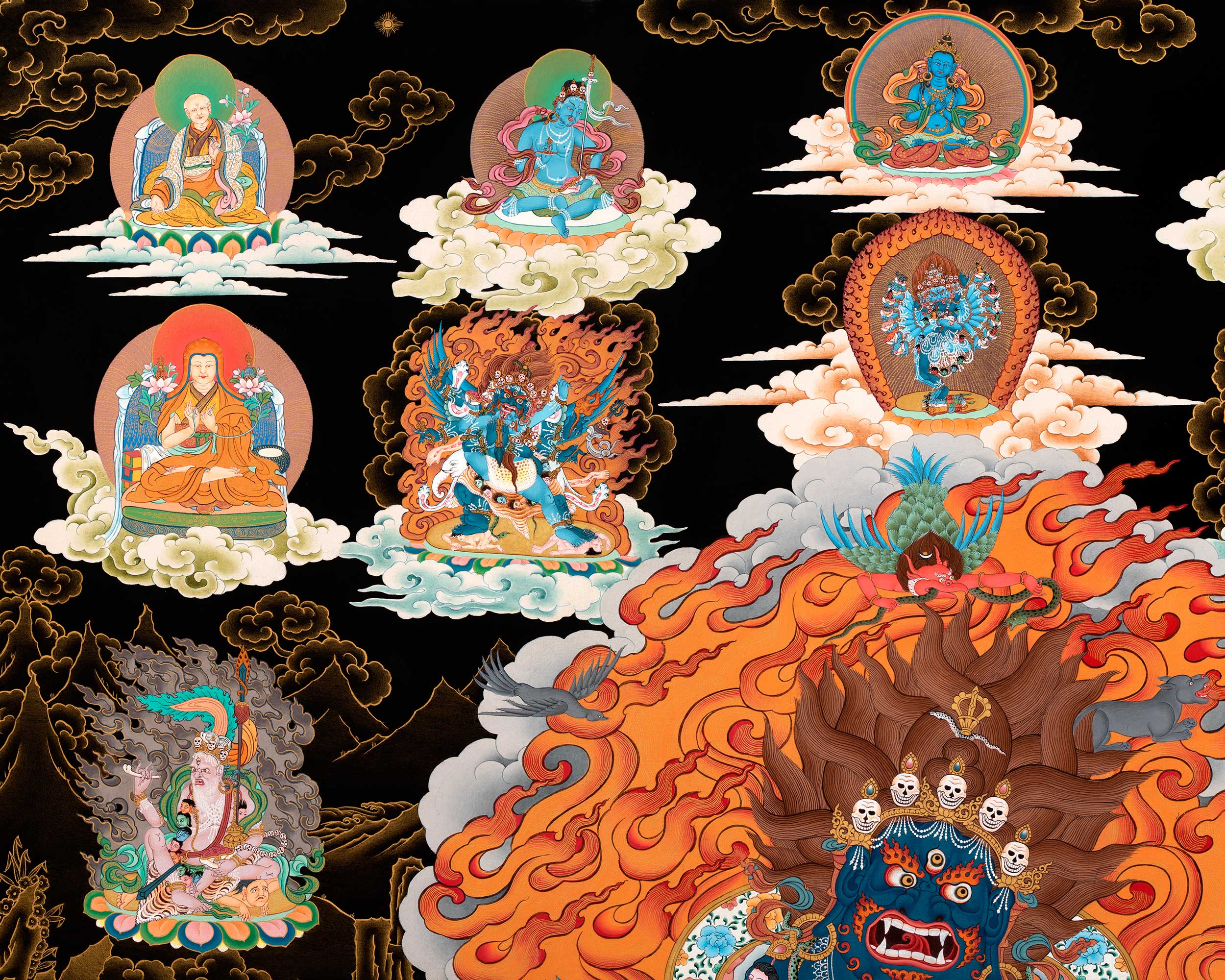 Sakya Mahakala Thangka | High Quality Giclee Canvas Print