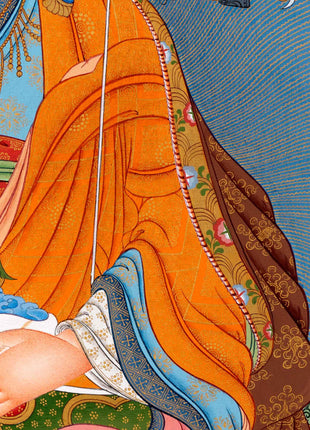 Guru Rinpoche Thangka | Tibetan Canvas Print