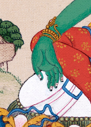 Green Tara Thangka | Hand Painted Tara | Tibetan Painting