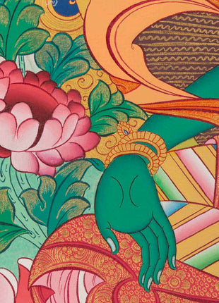 Green Tara Thangka | Healing Tara Painting | Traditional Artwork
