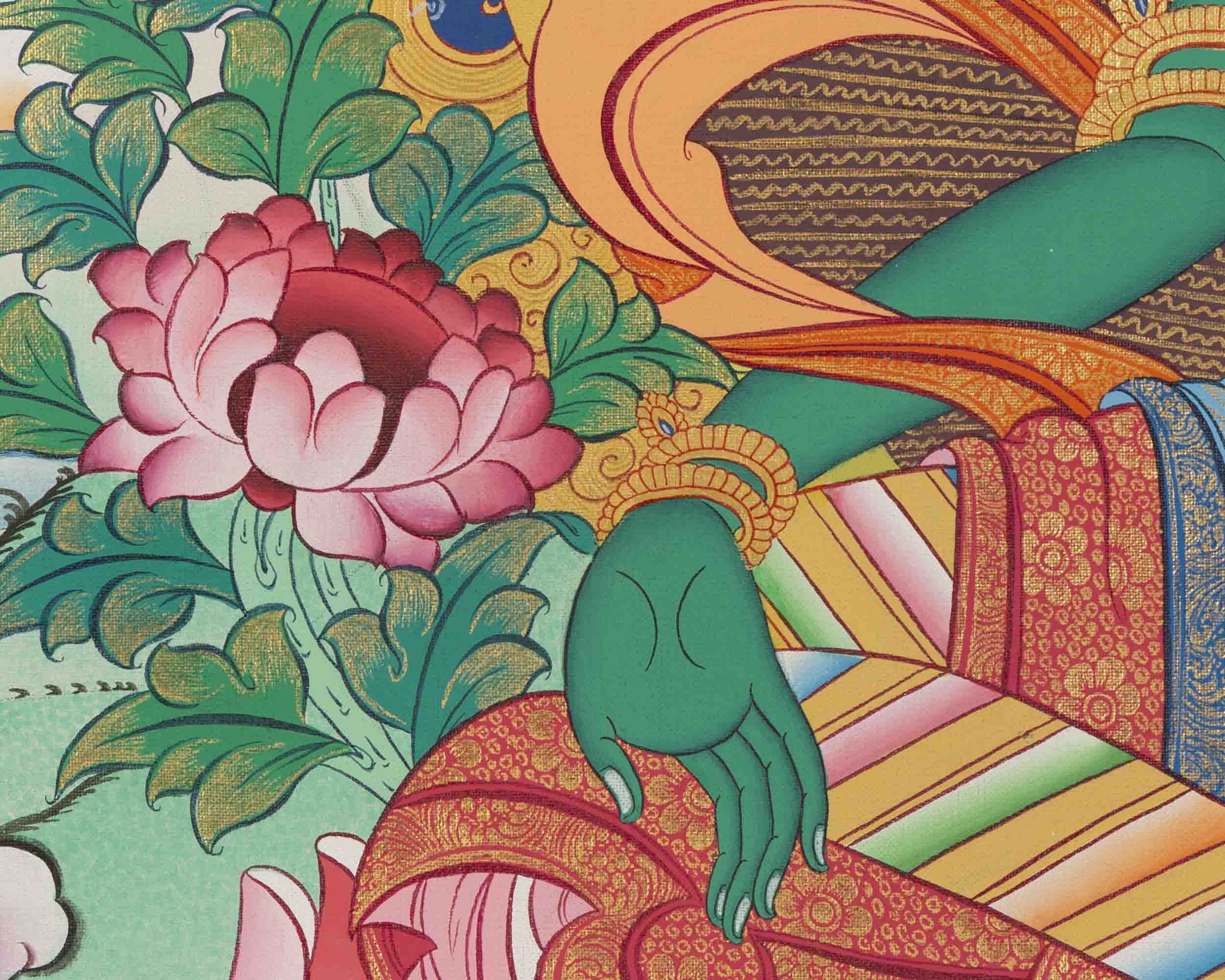 Green Tara Thangka | Healing Tara Painting | Traditional Artwork