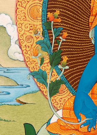 Healing Buddha Thangka | Traditionally Painted Medicine Buddha Art