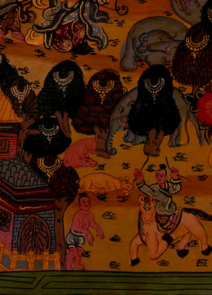 Oil Varnished Buddha life Story | Wall Decoration Painting