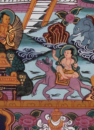 Shakyamuni Buddha Life Story | Religious Buddhist Thangka | Wall Decors