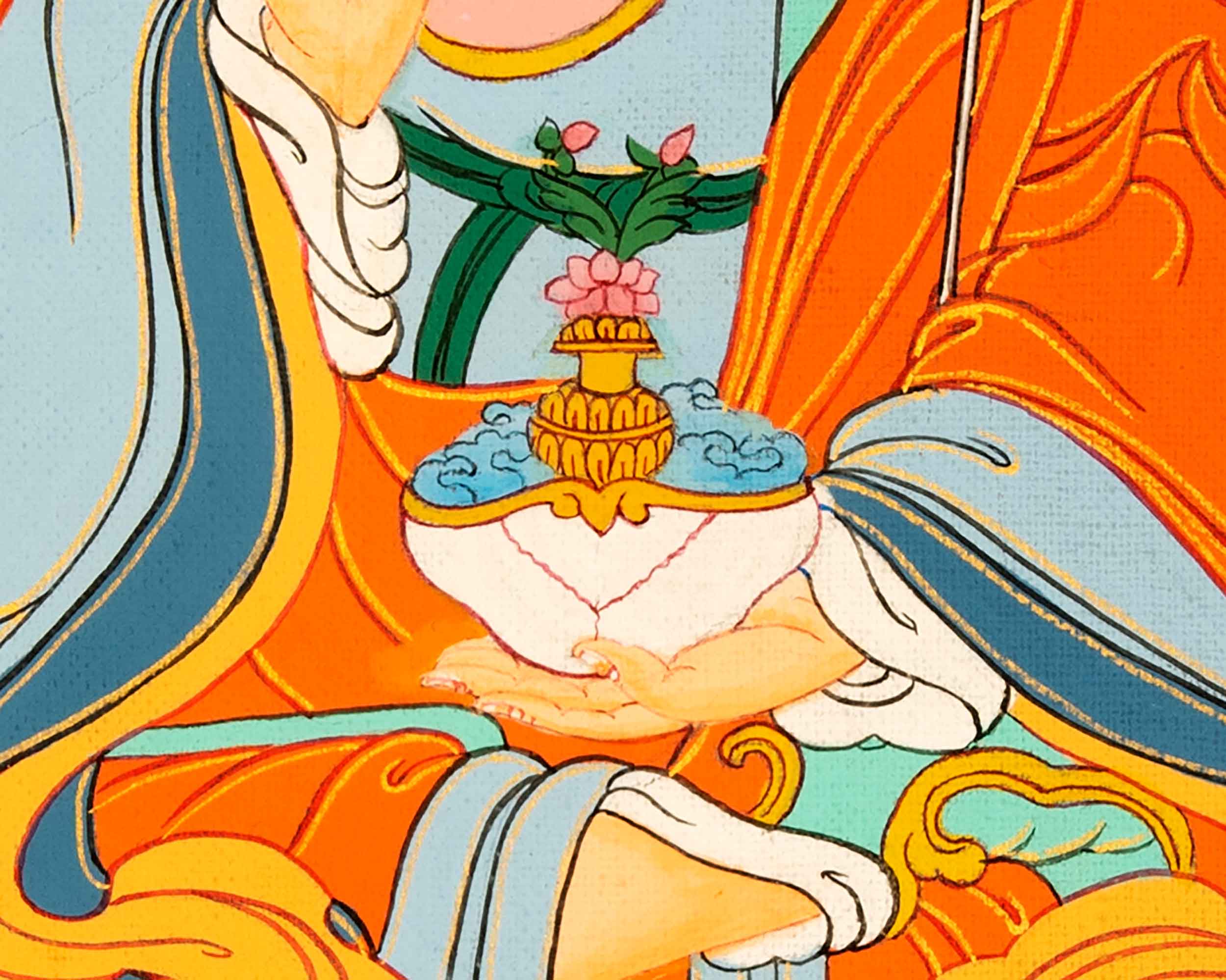 Tibetan Guru Rinpoche Painting | Small Thangka of Guru Padmasambhava