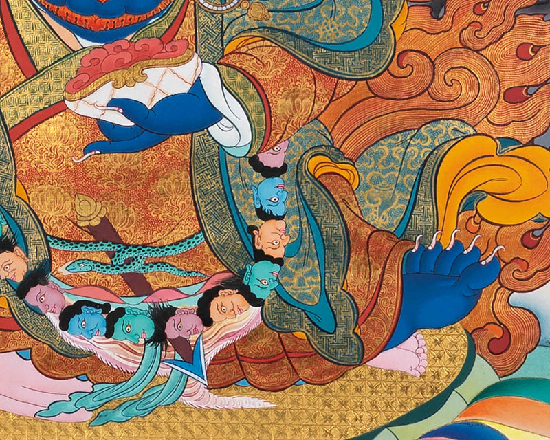 Traditional Tibetan Mahakala Art | Hand-Painted Mahakala Thangka Painting