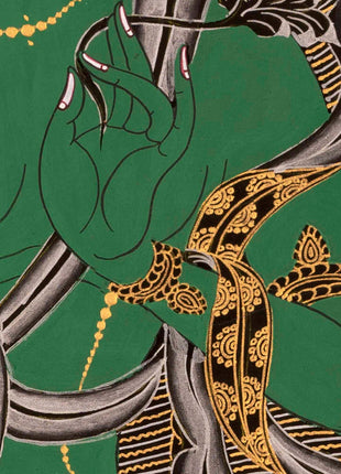 Female Green Tara | Handpainted Thangka