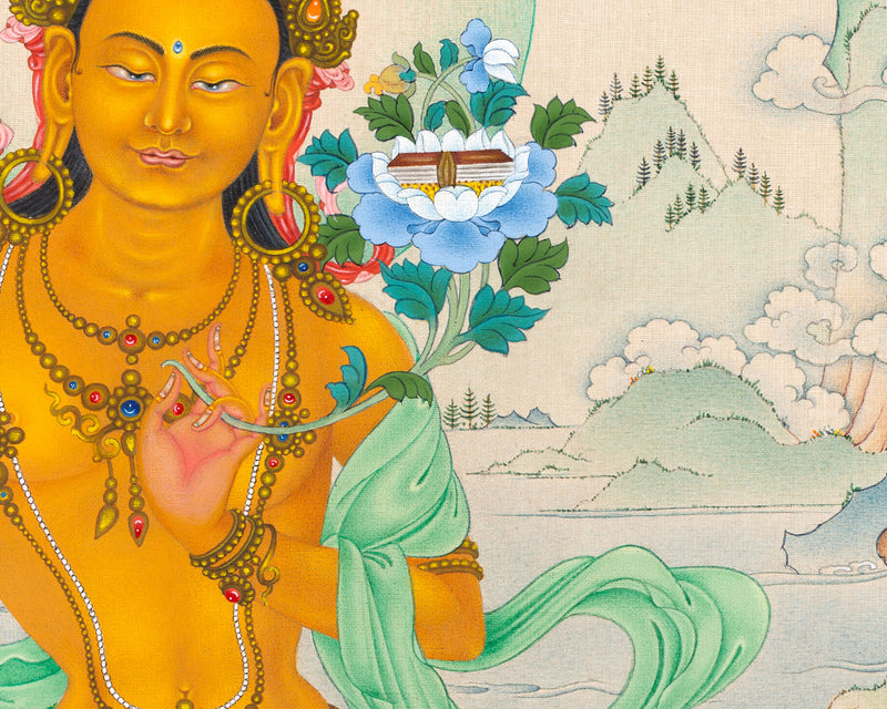 Manjushri Thangka | Hand Painted Buddhist Art