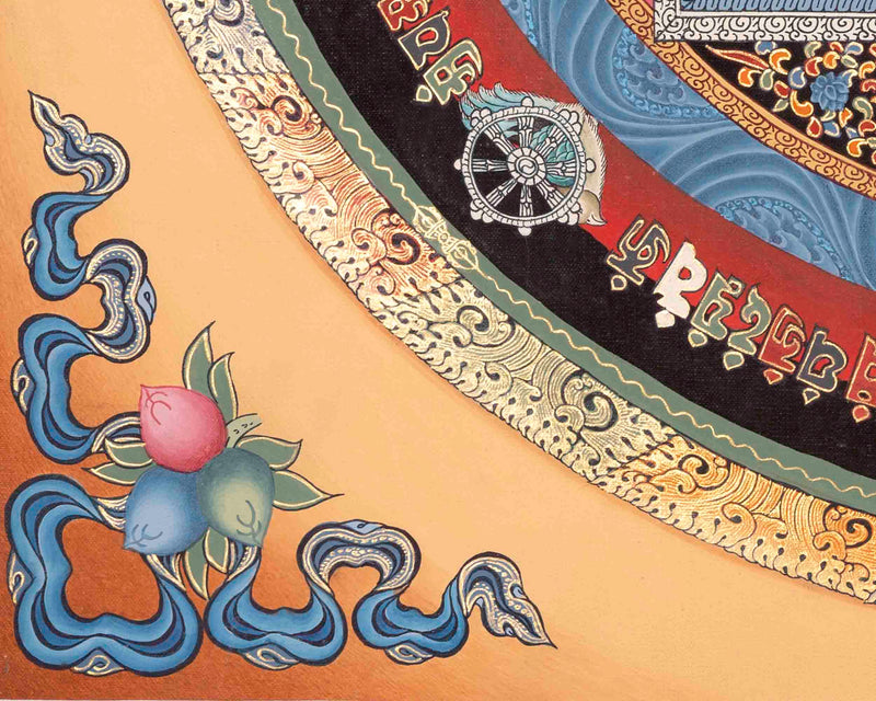 Buddhist Kalachakra Mandala | Tibetan Traditional Thangka | Wall Decors