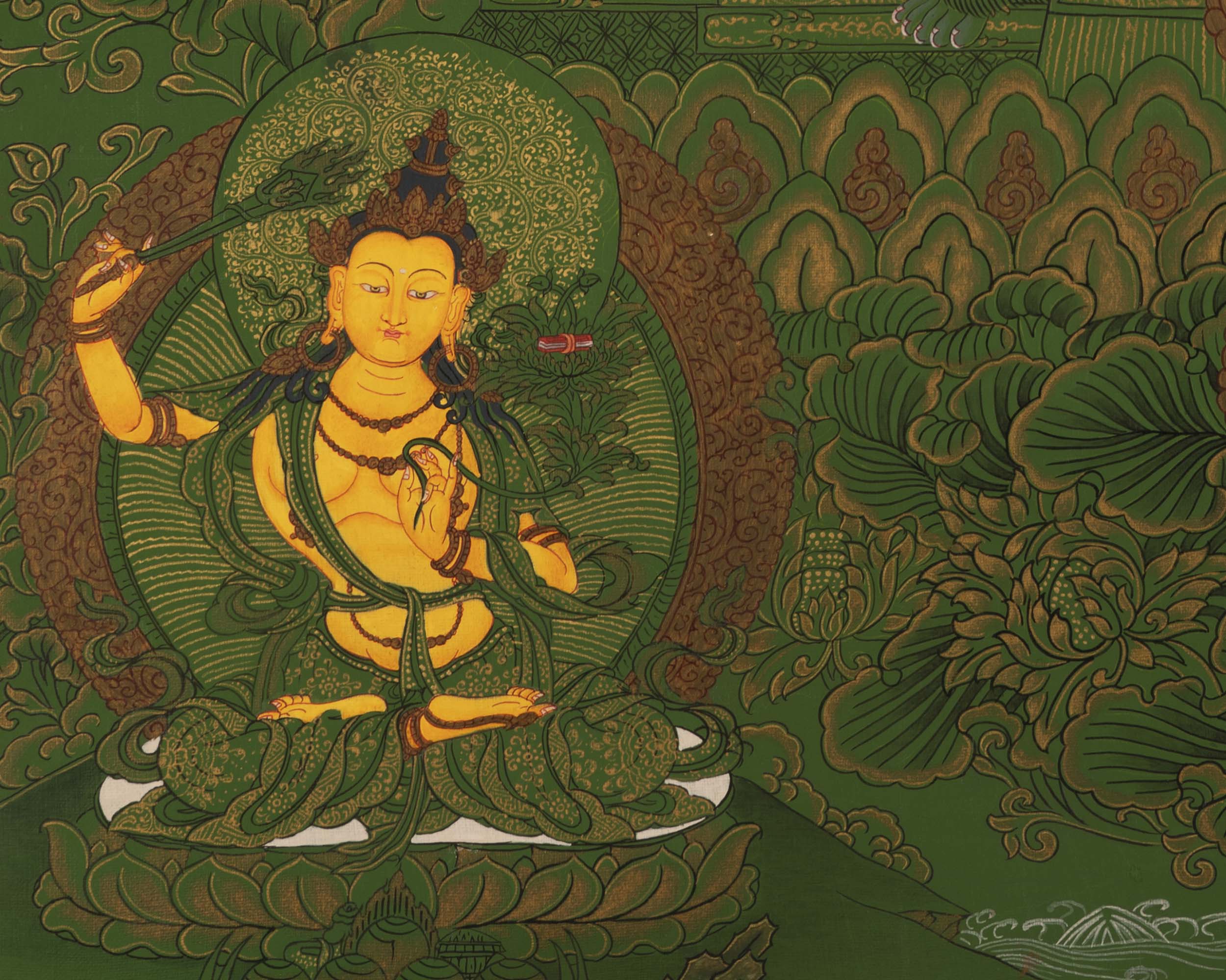 Chengrezig Thangka | Bodhisattva Avalokiteshvara | Wall Decoration Artifacts