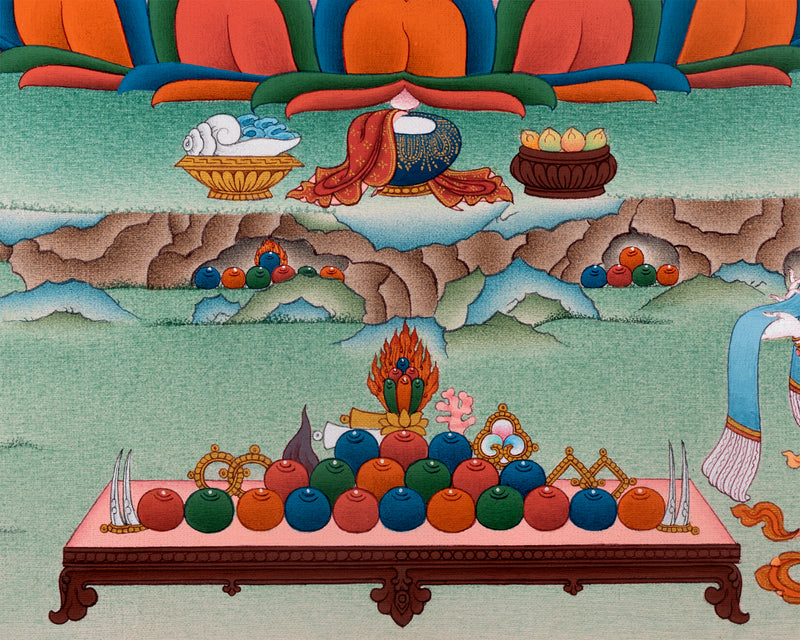 Avalokiteshvara- Chenrezig Bodhisattva Thangka, Tibetan Vajrayana Buddhist Painting