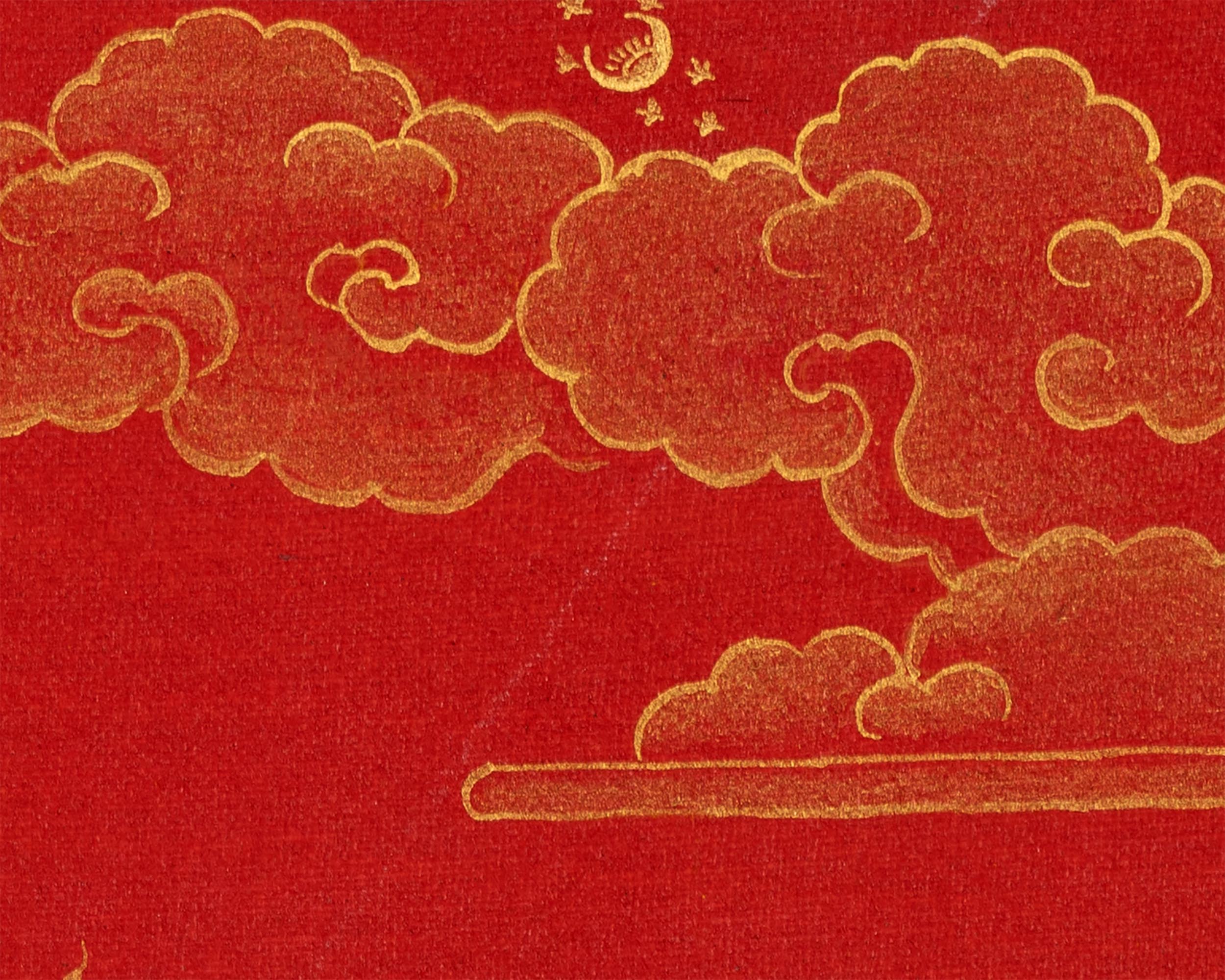 The Goddess Kurukulla Thangka | Red and Gold Dakini Art