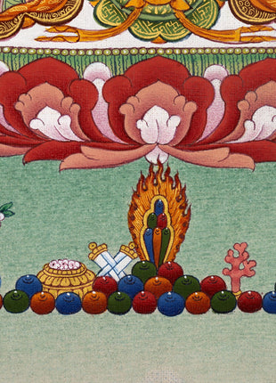White Tara Thangka | Tibetan Tara Painting (includes Brocade)