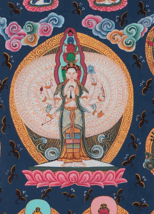 108 Chengrezig Thangka | Traditional Tibetan Art | Wall Decors
