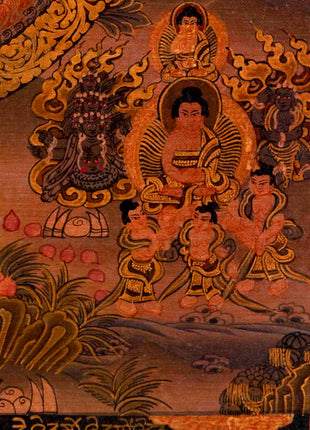 Buddha Mandala Thangka | Traditional Tibetan Artwork | Religious Wall Decors