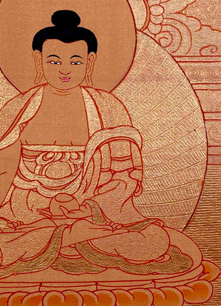 24K Gold Style Medicine Buddha Thangka | Meditation Altar