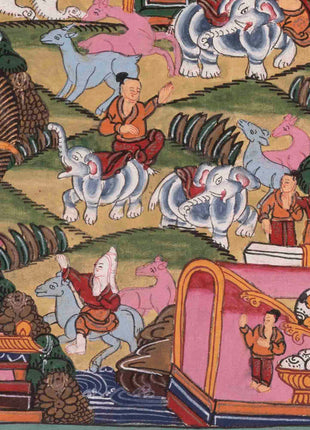Life Story Of Buddha | Vintage Thangka Art | Wall Decors