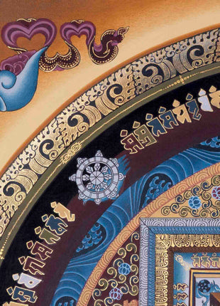 Handpainted Kalachakra Mandala | Traditoinal Tibetan Thangka | Wall Decors
