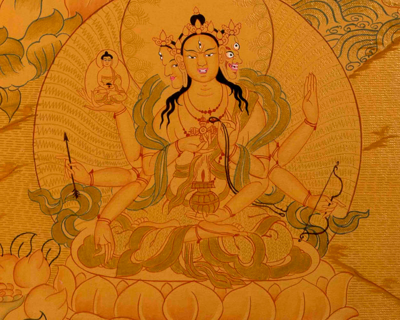 White Tara Thangka Painting | Meditation Canvas Art