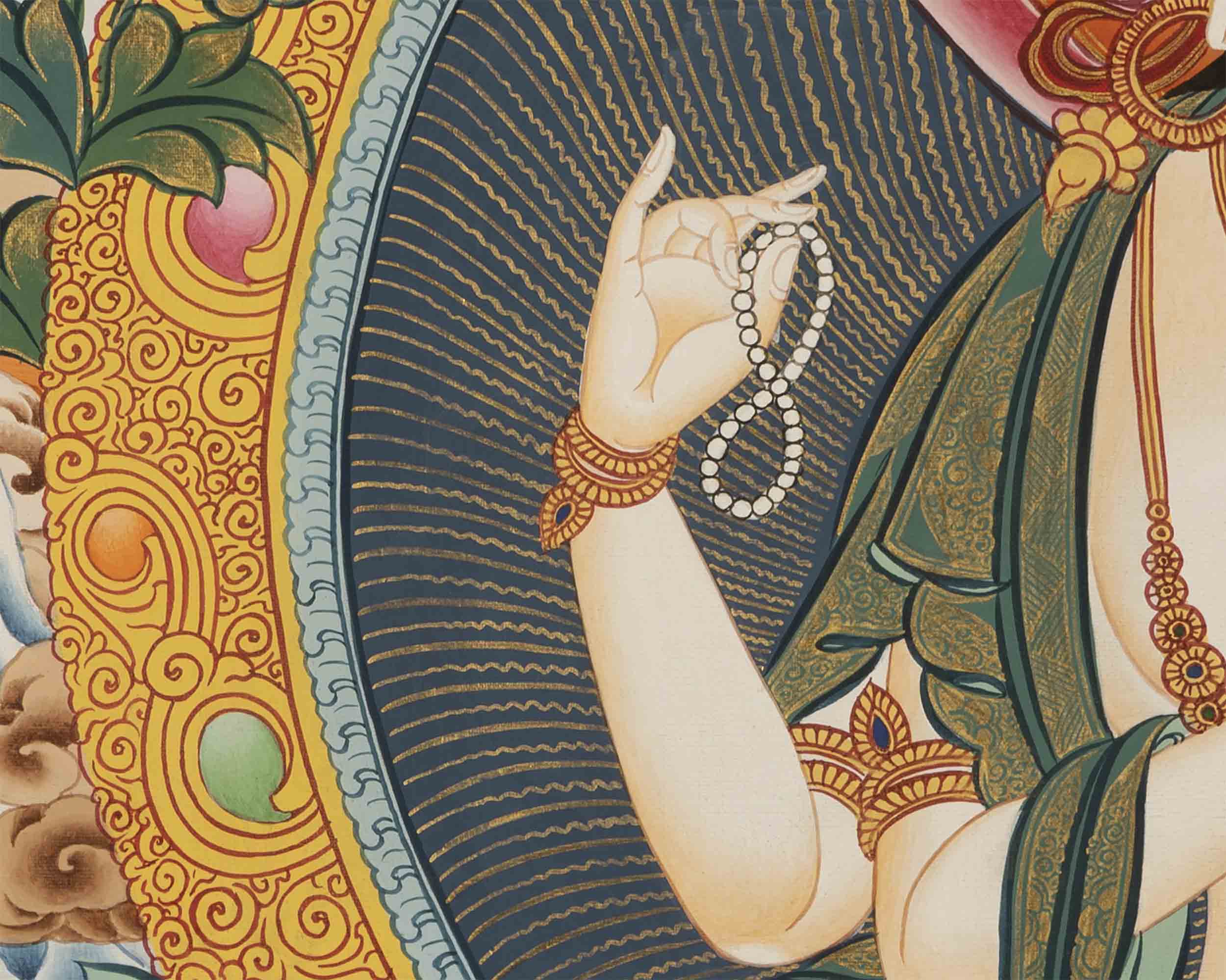 Chenresig Bodhisattva Thangka | Original Hand Painted Arya Bodhisattva Art