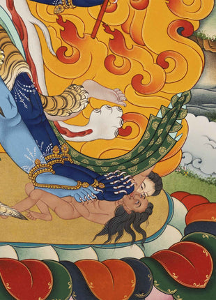 Vajrakilaya Thangka Print | Canvas Art For Decor | Spiritual Gifts