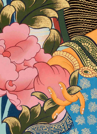 Dzambala Kubera Thangka | Buddhist Wealth Deity | Wall Decors