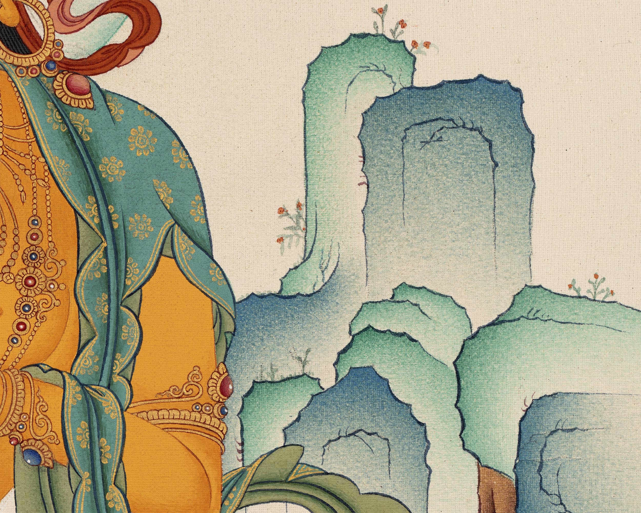 Bodhisattva Manjushri Thangka  | Tibetan Hand Painted Art