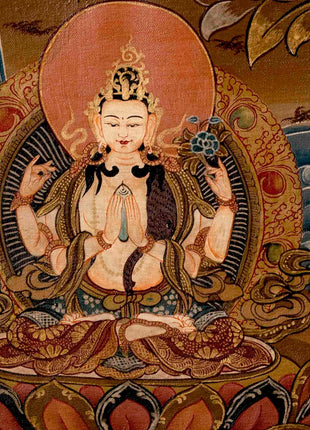 Manjushree Bodhisattva Thangka | Religious Buddhist Art | Wall Decors