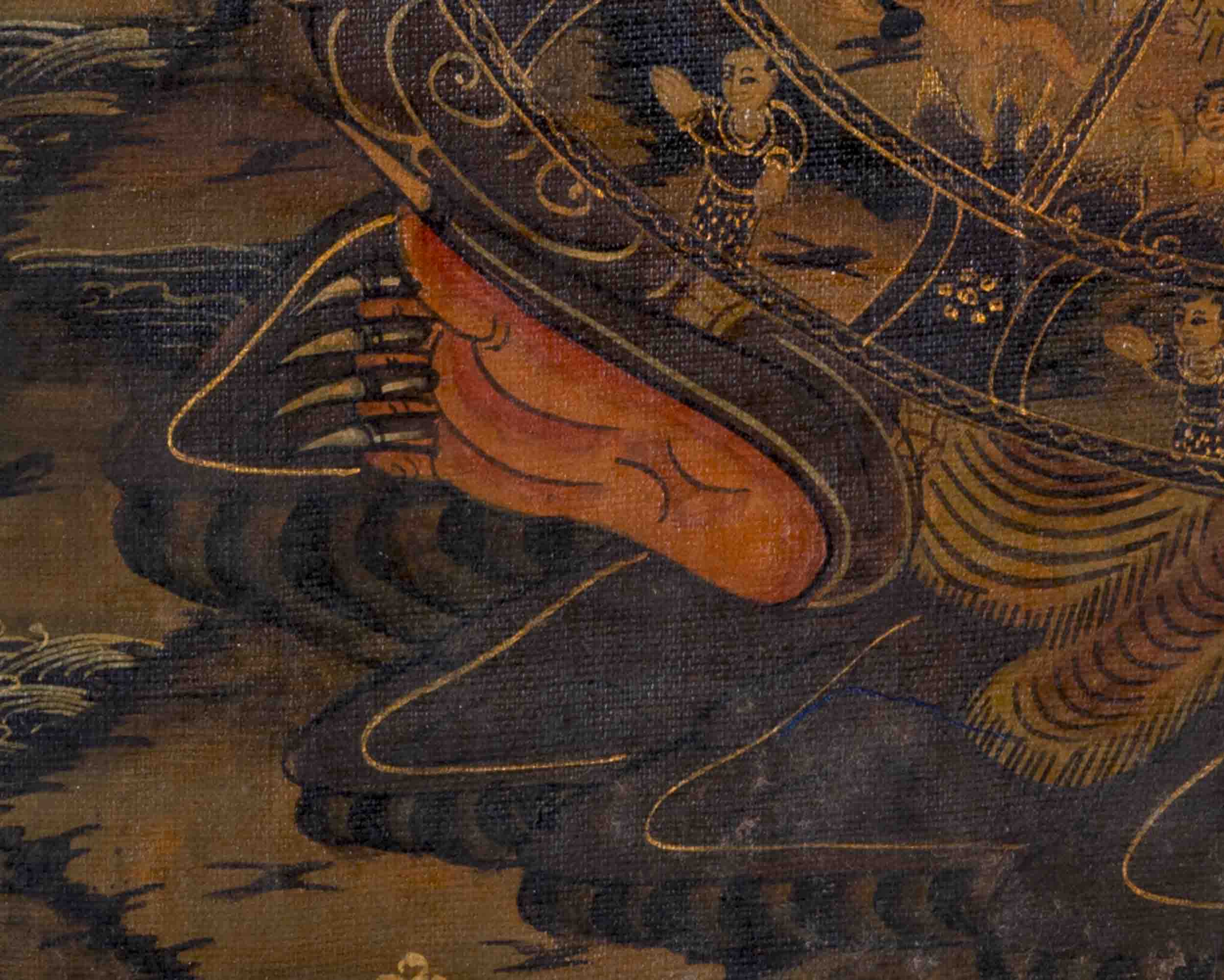 Oil Varnished Wheel Of Life | Traditional Buddhist Thangka | Wall Decors