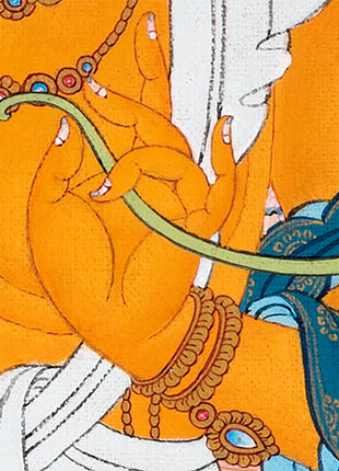 Manjushri With Bodhisattvas | Chenrezig | Vajrapani | Buddhist Deity Thangka