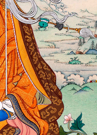 Guru Urgen Menla, Medicine Buddha Form of Guru Rinpoche Thangka