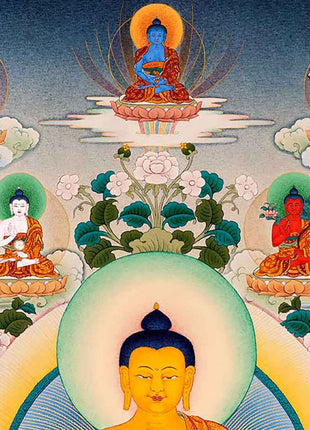 Traditionally Hand-Painted 35 Buddhas Thangka | Himalayan Tibetan Buddhist Art