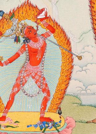 Hevajra With Consort Nairatmya Thangka Print | Buddhist Yidam Art