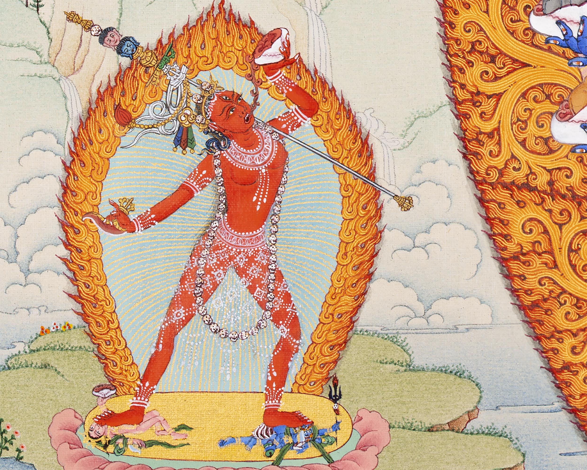 Hevajra With Consort Nairatmya Thangka Print | Buddhist Yidam Art
