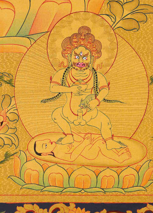 Full 24K Gold Dzambala Thangka | Art Painting