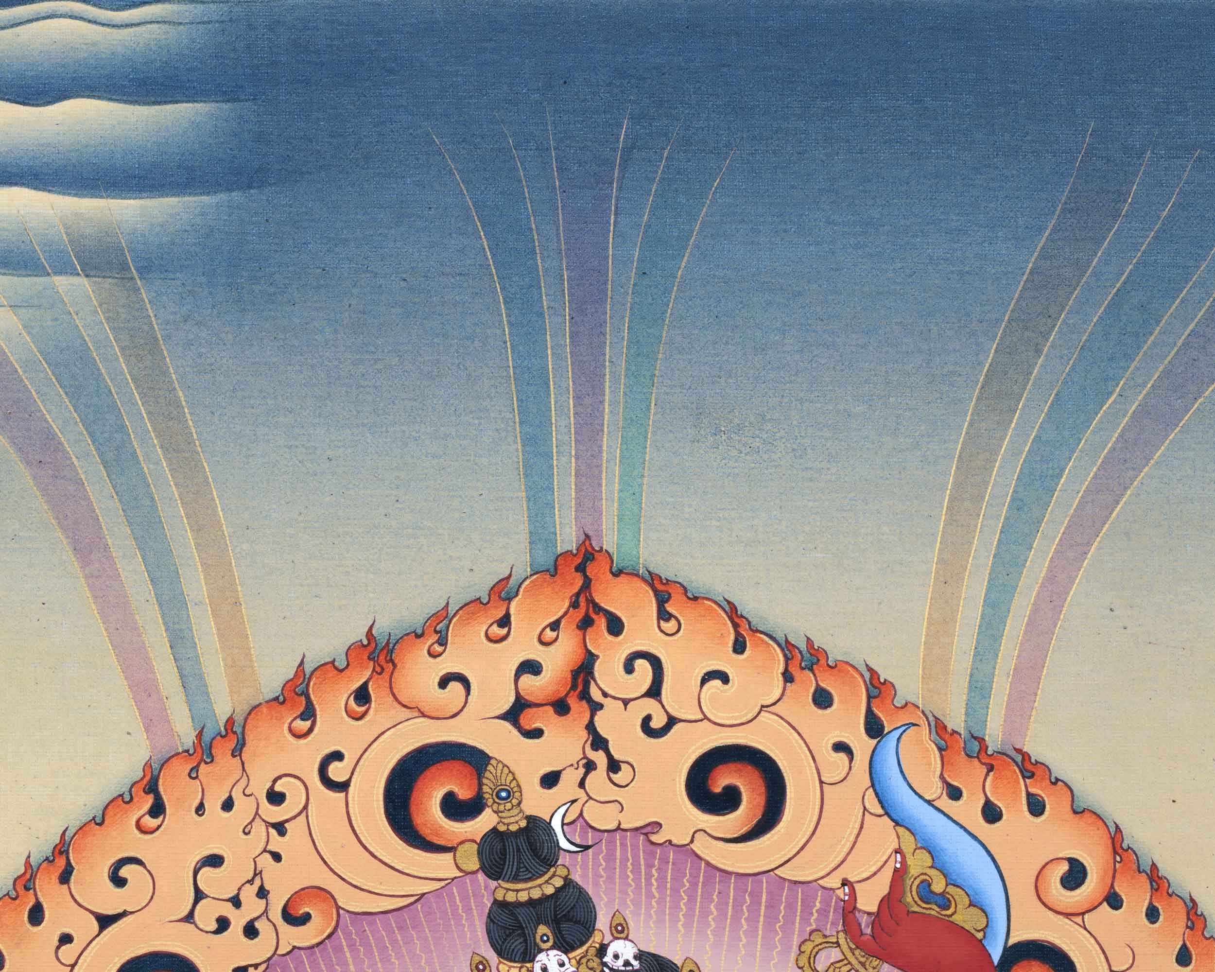 Tibetan Heruka Chakrasamvara Thangka Print | Vajrayana Deity Canvas Art For Ceremonies