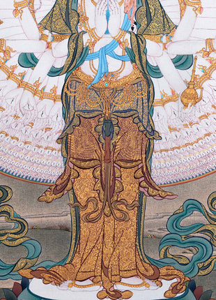 1000 Armed Avalokiteshvara Thangka Print | Traditional Tibetan Painting
