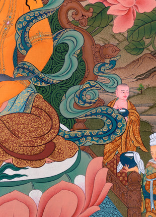 Jambala, Dzambhala Thangka Painting, Tibetan Thangka Print