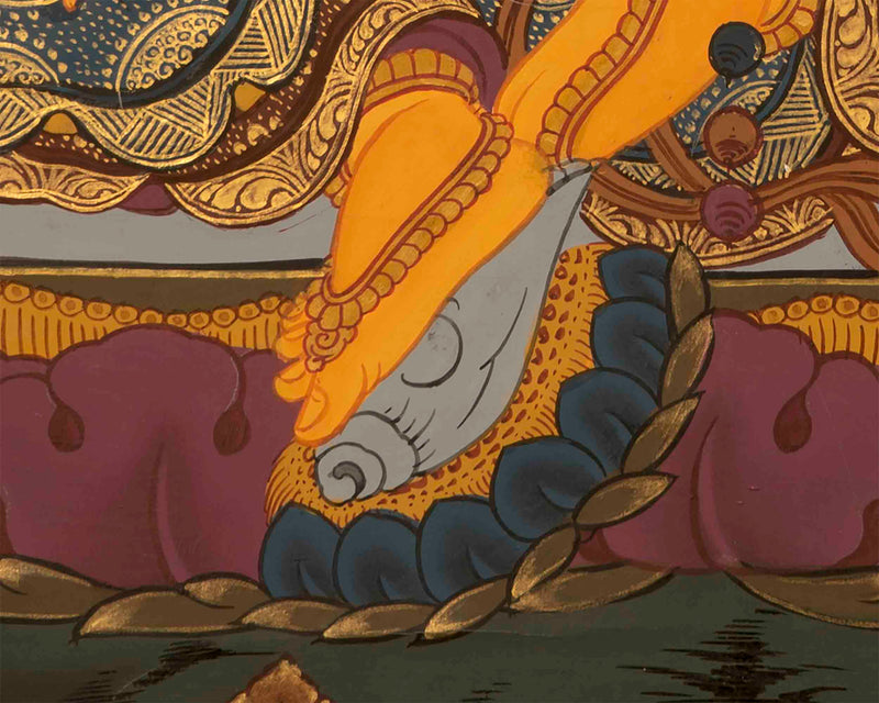 Jhambala Kubera Thangka | HandPainted Buddhist Thangka