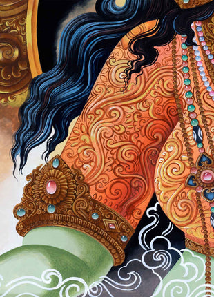 Green Tara Mantra Symbol Newari Print | Mother Of All Buddhas, Green Tara Print For Wall Hanging