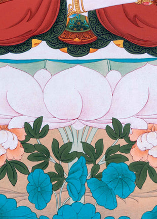 The Compassion Bodhisattva Chenrezig Thangka Art | Four Armed Chenrezig Hand Painted Art For Wall Decoration
