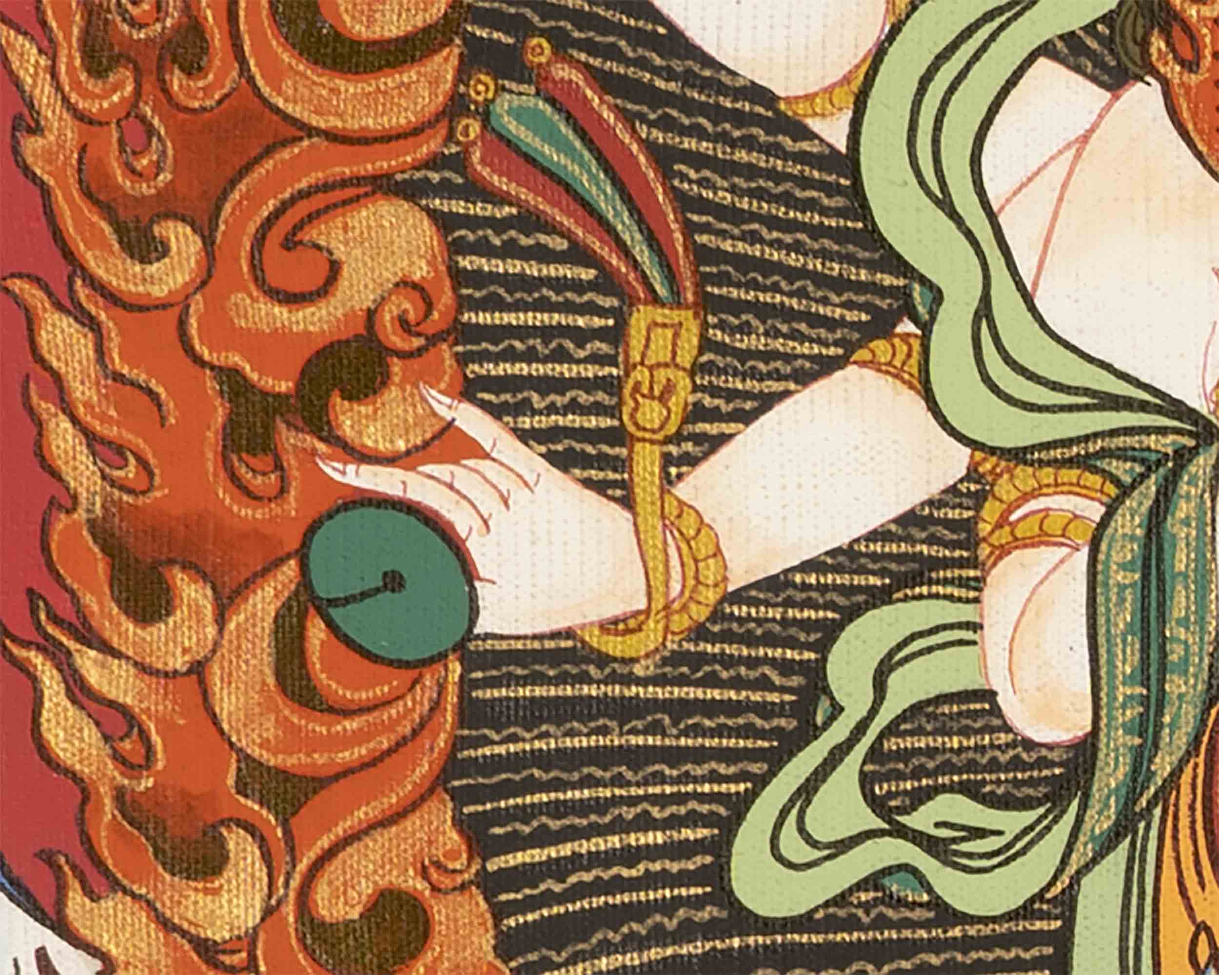 6 Armed Mahakala Thangka | Buddhist Wrathful Deity Painting