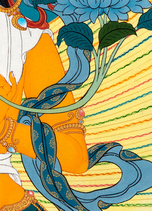 Manjushri Buddha Thangka | Traditionally Hand Painted Wisdom Deity