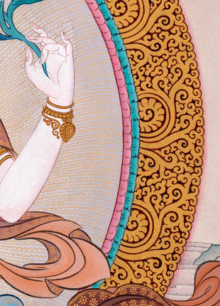 4 Armed Chenrezig Thangka | High Quality Avalokiteshvara Painting