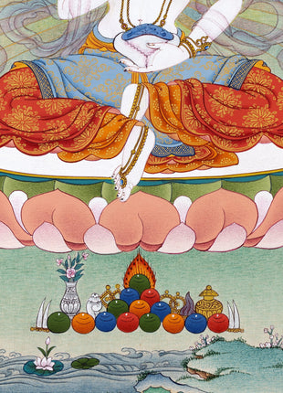 Yeshe Tsogyal | Wisdom Dakini | Handpainted Tibetan Thangka