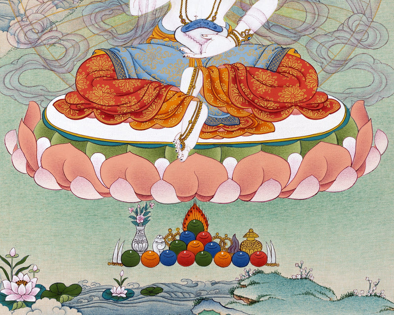 Yeshe Tsogyal | Wisdom Dakini | Handpainted Tibetan Thangka