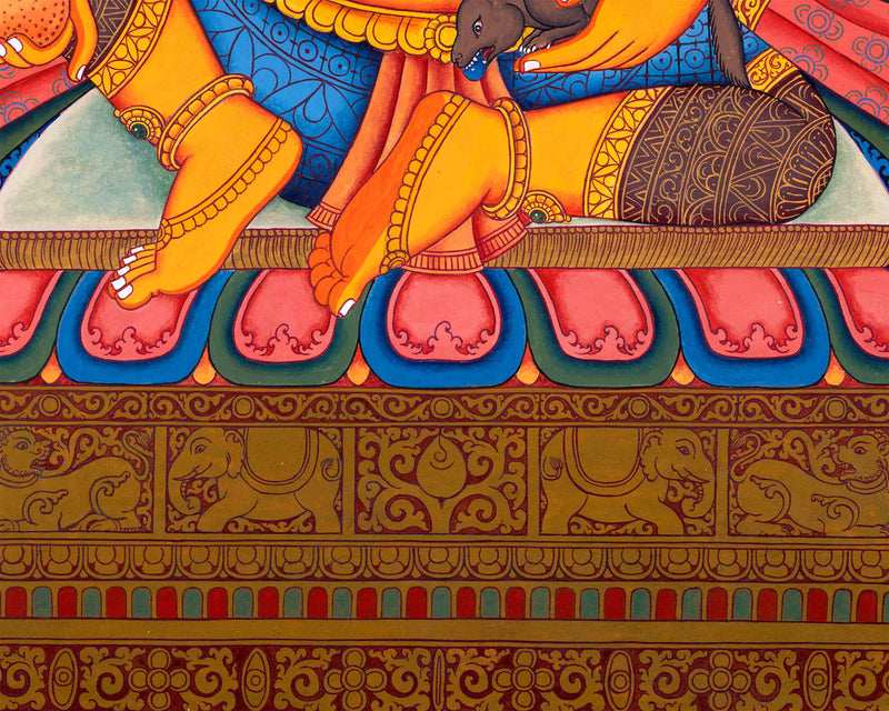 High-Quality Giclee Canvas Art For Jambhala Practice | Traditional Deity Of Weatlh & Prosperity