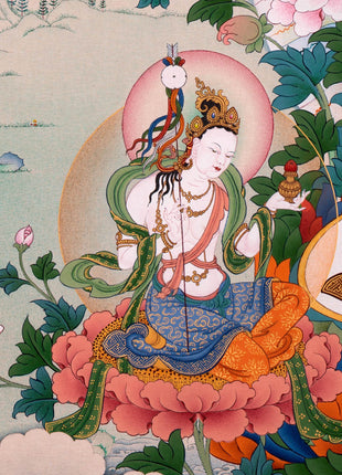 Guru Padmasambhava Manifestation Thangka | Tibetan Thangka Canvas Print