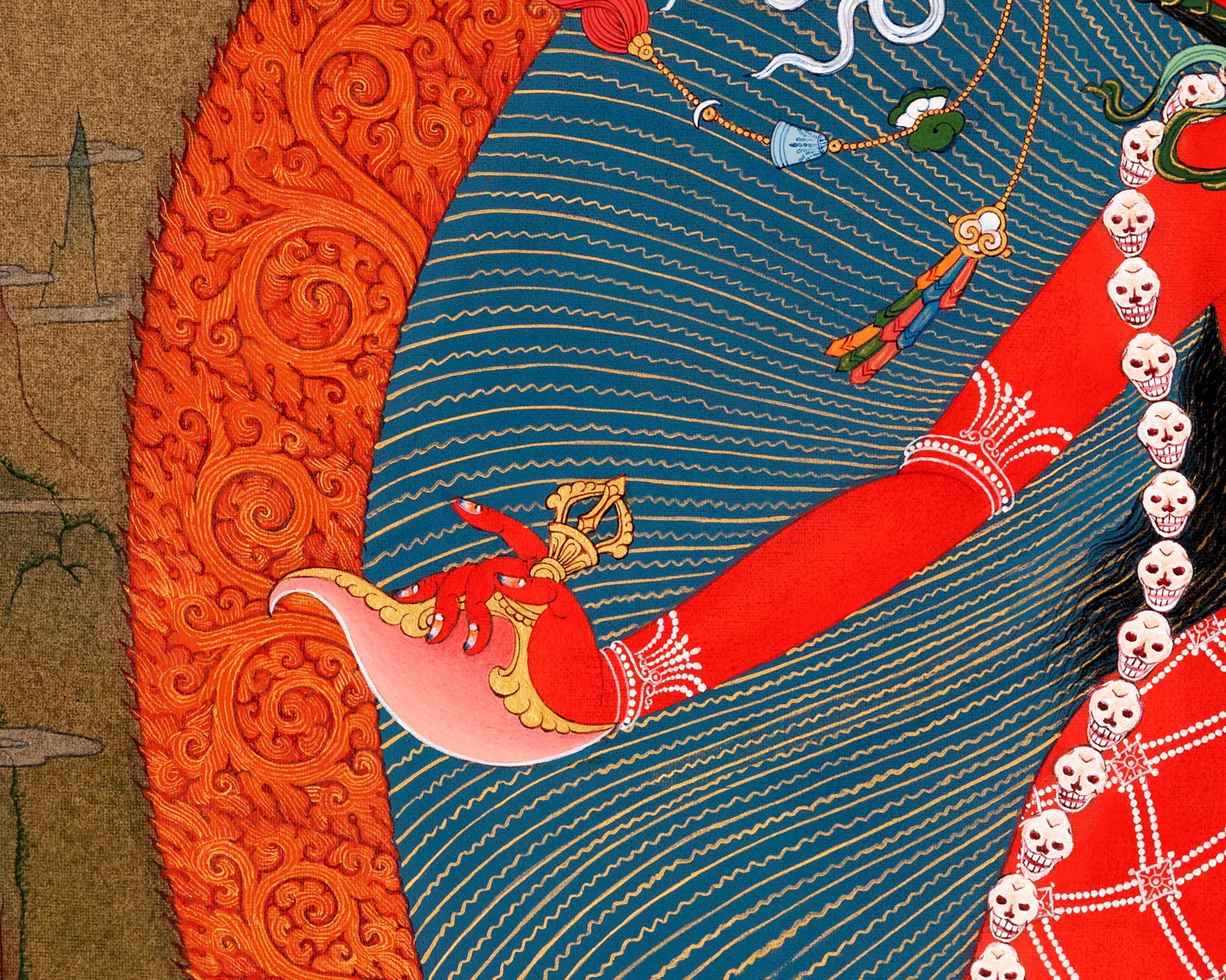 Vajrayogini Practice Hand Painted Thangka |  Tibetan 24K Gold Dakini Painting